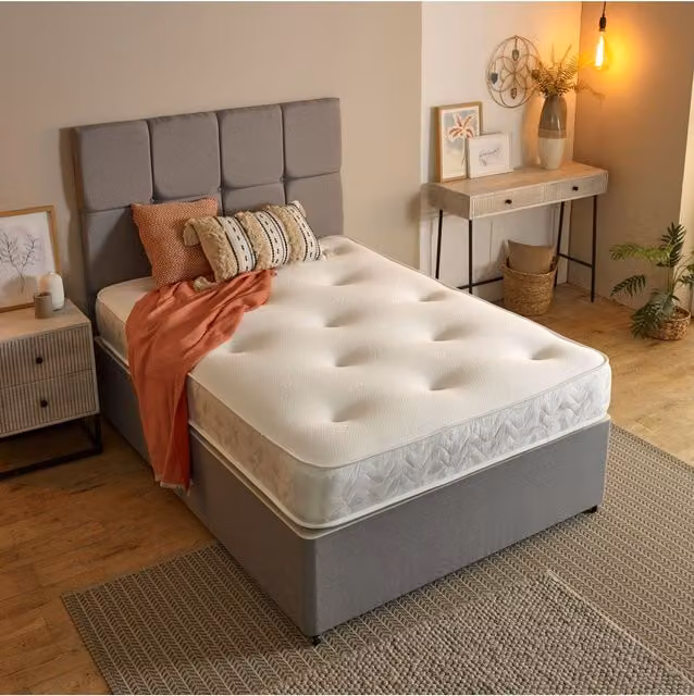 Starlight Beds Galaxy Tufted Memory Foam Hybrid Spring Mattress, White, King Size, Depth: 21 cm, W/D/H: 180 x 200 cm – 1