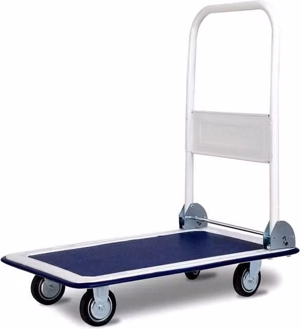 Gymax Silver Steel Folding Push Cart Dolly Hand Truck with 150kg Capacity