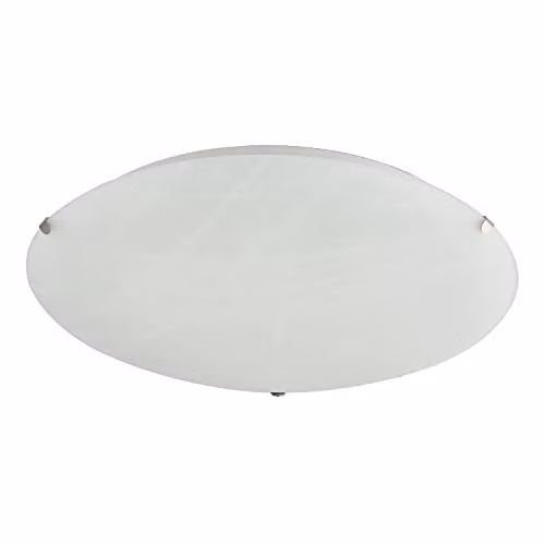 Happy Homewares Traditional White Alabaster Circular Glass Flush Ceiling Light Fitting, Diameter: 30 cm, IP20 Rated, 2 x E27 – 1