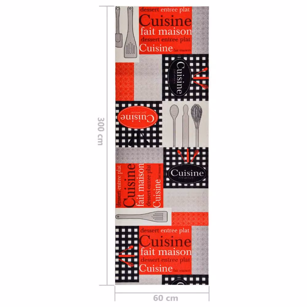 Berkfield Home Washable Multicolour Kitchen Carpet, W: 60 cm, L: 300 cm – 6