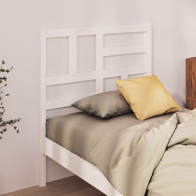 Berkfield Home White Rustic Solid Pine Wood Bed Headboard W/D/H: 96 x 4 x 104 cm – 1