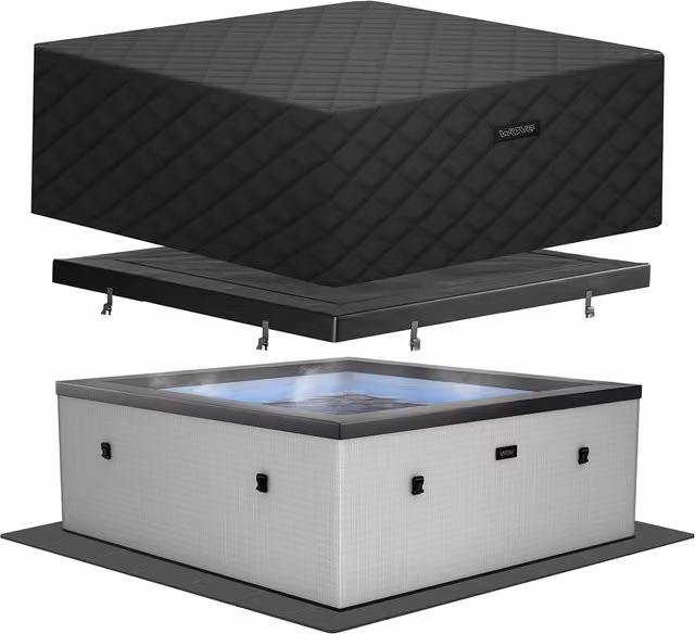 Wave Garda 6-Person Eco Foam Hot Tub with Integrated Heater in Graphite Grey EnergySave Bundle