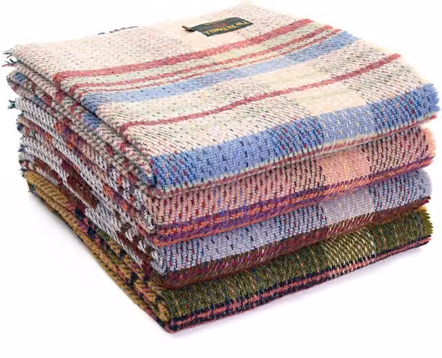 HomeSpace Direct Multicolour Striped Wool Picnic Rug, W: 183 cm