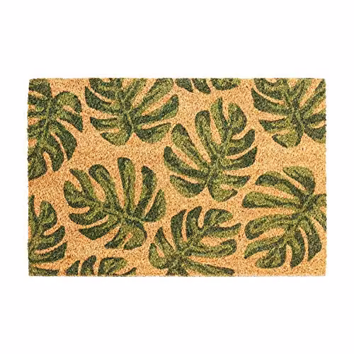 Nicola Spring Monstera Coir Door Mat, Multicolour, W: 90 cm, D: 60 cm – 1