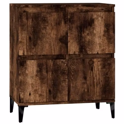 vidaXL Industrial Sideboard in Smoked Oak and Brown, W: 60 cm, D: 35 cm, H: 70 cm – 1