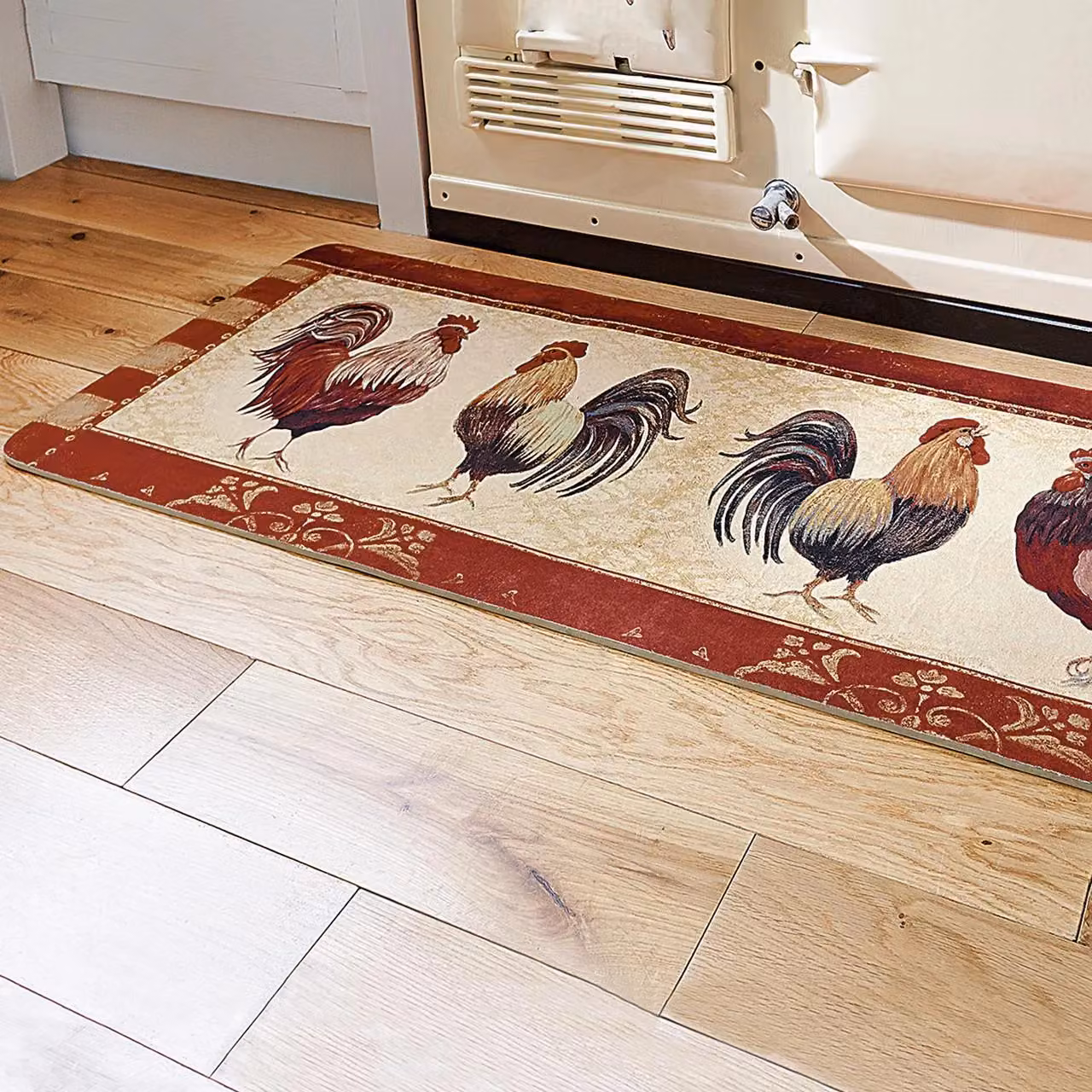 mysmartbuy Rooster Anti Fatigue Kitchen Mat, Non Slip Multicolour Memory Foam Runner, W120 x D45 cm – 2