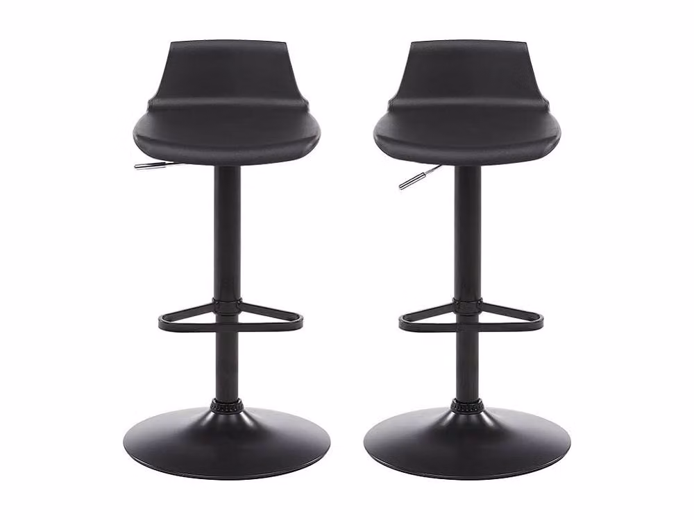 Vente-unique CALAS Set of 2 Black Polypropylene and Metal Bar Stools – 2