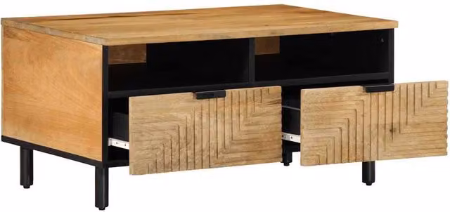 Berkfield Home Mango Wood Coffee Table, Brown, W: 80 cm, D: 54 cm, H: 40 cm – 1