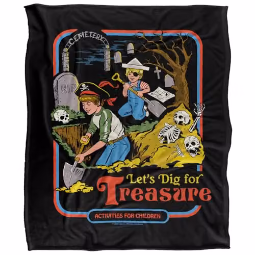Steven Rhodes Let's Dig For Treasure Multicolour Fleece Throw Blanket W/D/H: 152 x 127 cm – 5