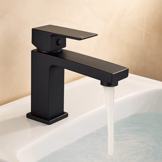 Bathroom Kingdom Brecon Matt Black Single Lever Basin Mixer Tap with Pop Up Waste