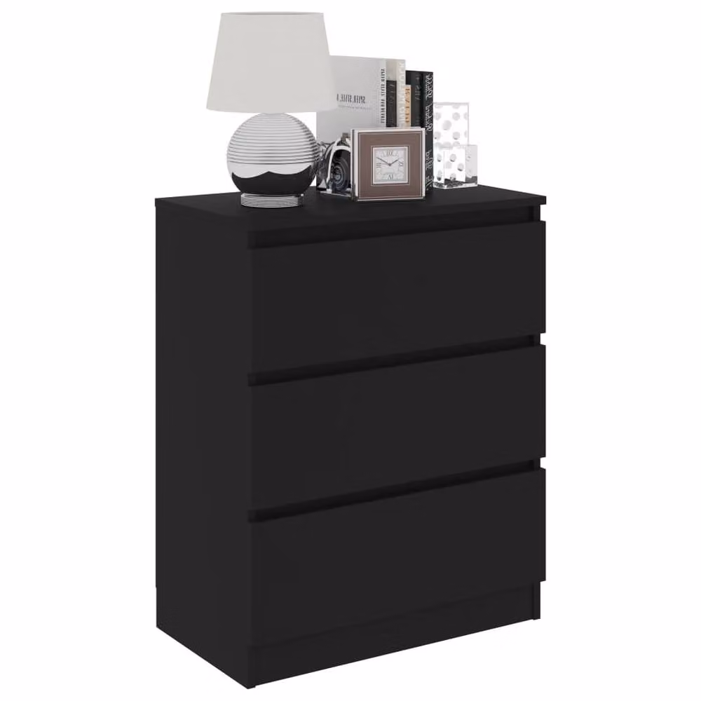 Berkfield Home Black Minimalist Sideboard in Matt Engineered Wood W/D/H: 60 x 35 x 76 cm – 3
