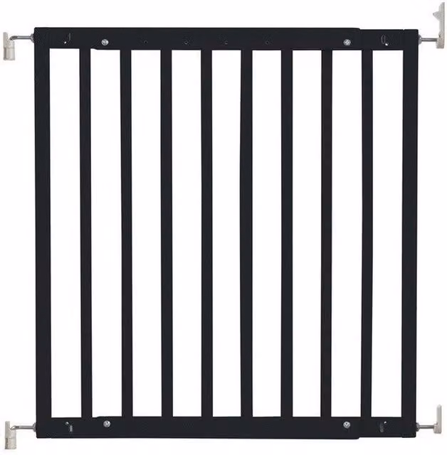 Safetots Extendable Black Wooden Screw Fit Baby Gate for Doors and Stairs