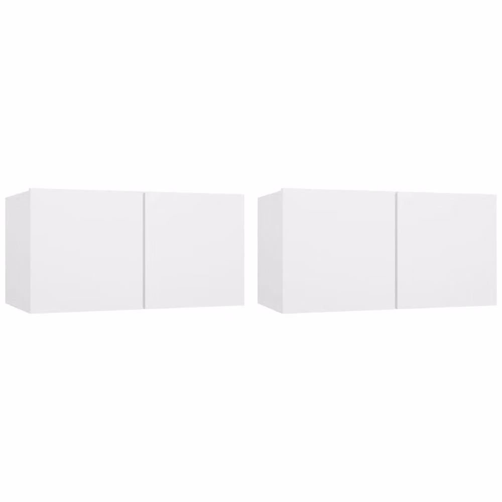 Berkfield Home Hanging TV Cabinets, 2 Piece Set, White, W/D/H: 60 x 30 x 30 cm – 2