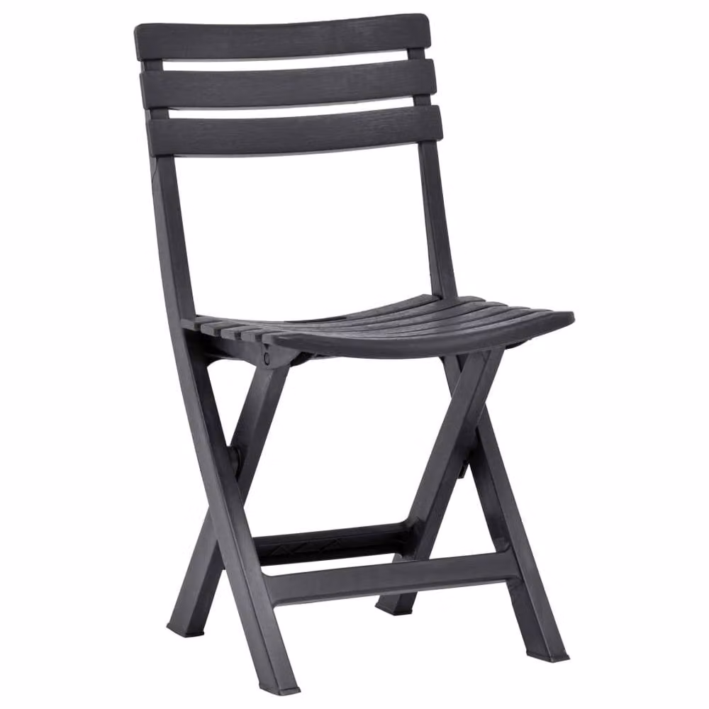 Berkfield Home Durable Folding Plastic Garden Chairs, 2 Pack, Anthracite and Black, W/D/H: 44 x 41 x 78 cm – 3