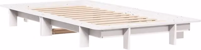Berkfield Home Modern Small Single Bed Frame in White Solid Pine Wood, W: 75 cm, L: 190 cm