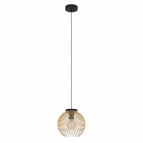 Eglo Venezuela Art Deco Pendant Light in Black and Gold/Brass – 1
