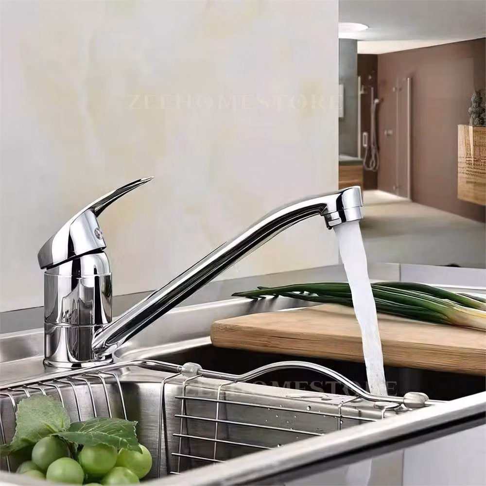 Nordara Single Lever Kitchen Sink Mixer Tap with Swivel Spout in Silver Chrome – 3