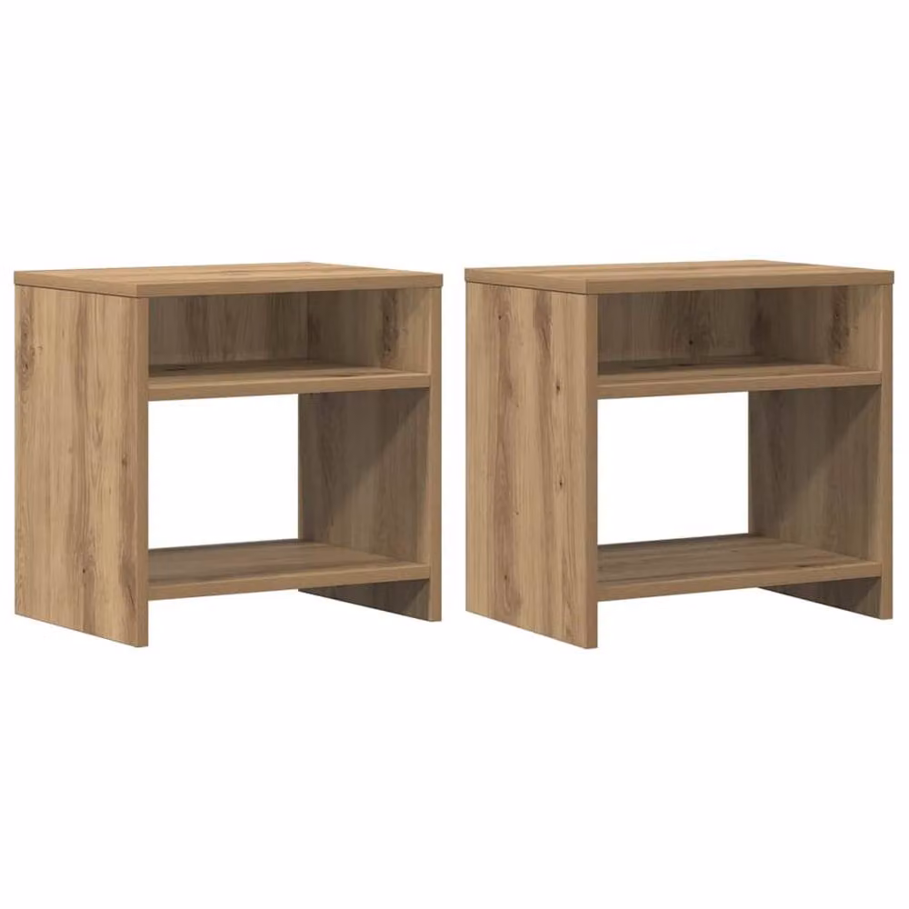 Berkfield Home Timeless Bedside Cabinets, Set of 2, Artisan Oak in Brown, W/D/H: 40 x 30 x 40 cm – 2