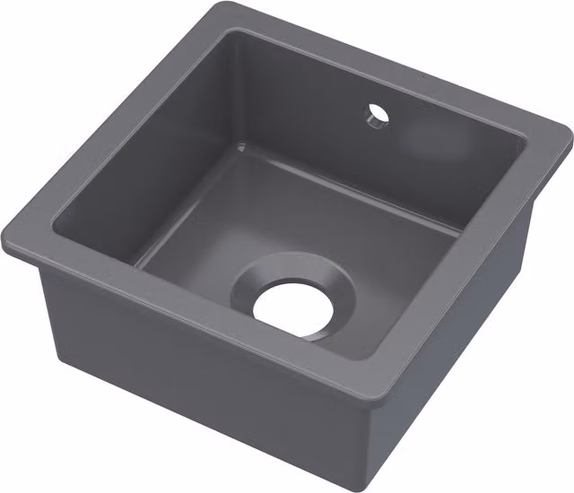 Balterley Ceramic 1 Bowl Undermount Kitchen Sink with Overflow, Dark Grey, W: 45.7 cm – 1