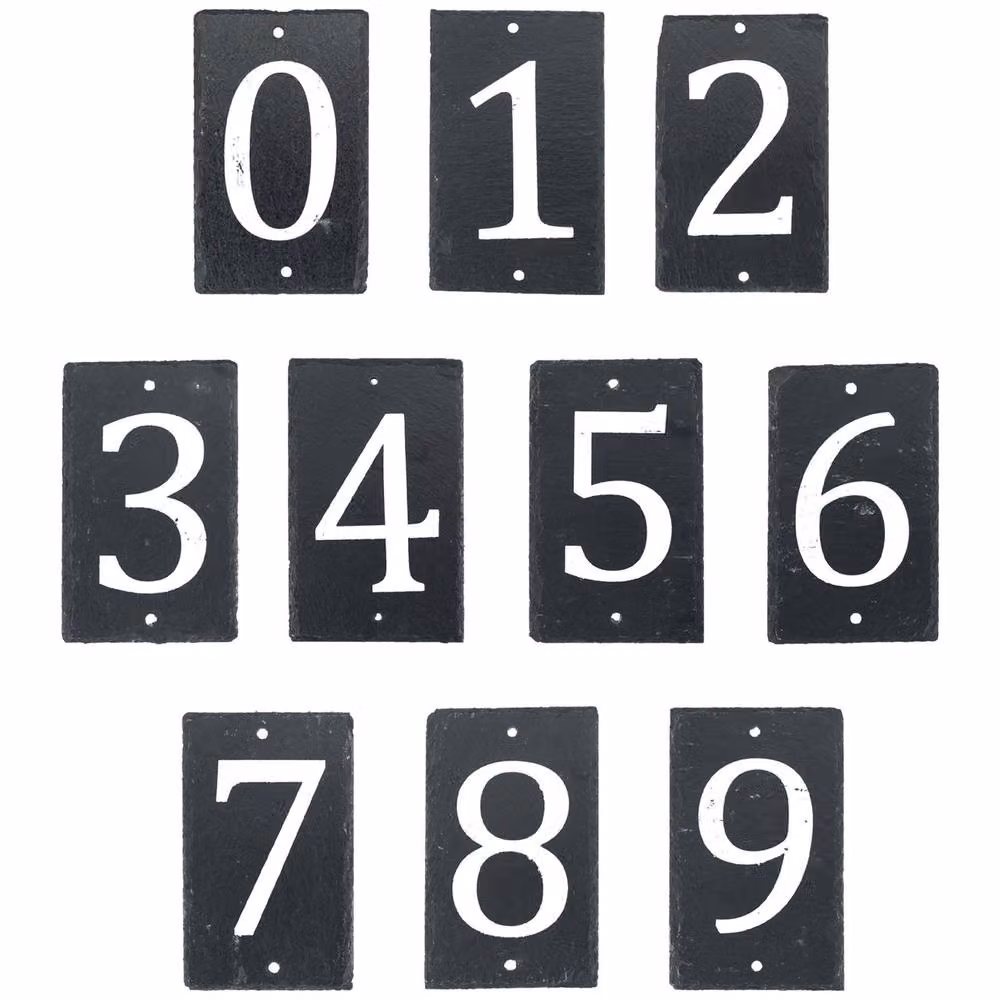 Nicola Spring Rustic Natural Slate House Number 3 Sign in Grey and White, W/H: 9.0 x 14.5 cm – 4