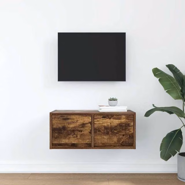 Berkfield Home TV Cabinet in Smoked Oak Brown, W: 60 cm, D: 31 cm, H: 25.5 cm – 1
