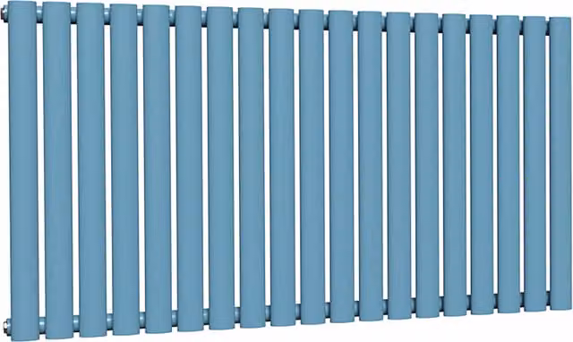 Lux Heat Oval Horizontal Coloured Radiator in Denim Blue, W: 114 cm, H: 60 cm