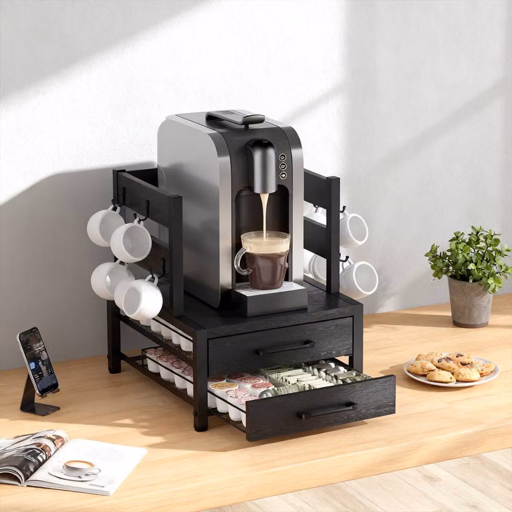 FORGEVIO Black Coffee Capsule Holder Rack Countertop Storage Organizer, Width: 50 cm – 4