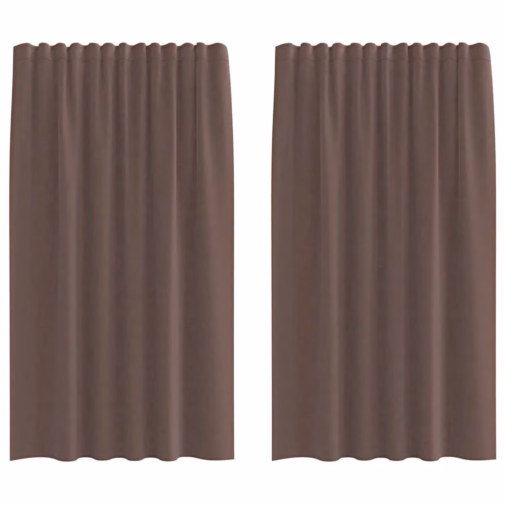 Berkfield Home Brown Voile Tab Top Curtains, 2 Pack – 2