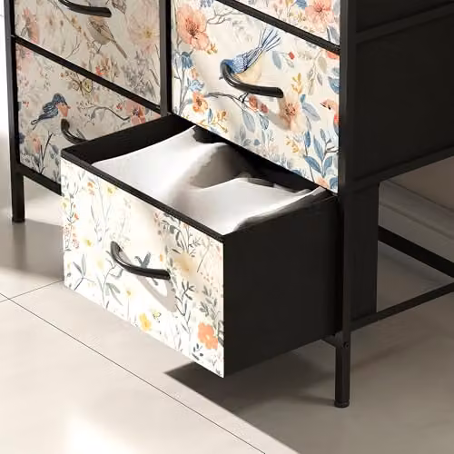 HOMCOM Modern White Bedroom Chest of Drawers with 6 Drawers – 9