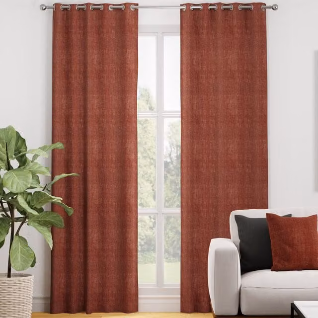 Terrys Luxuria Made to Measure Blackout Eyelet Fabric Panel in Orange and Red