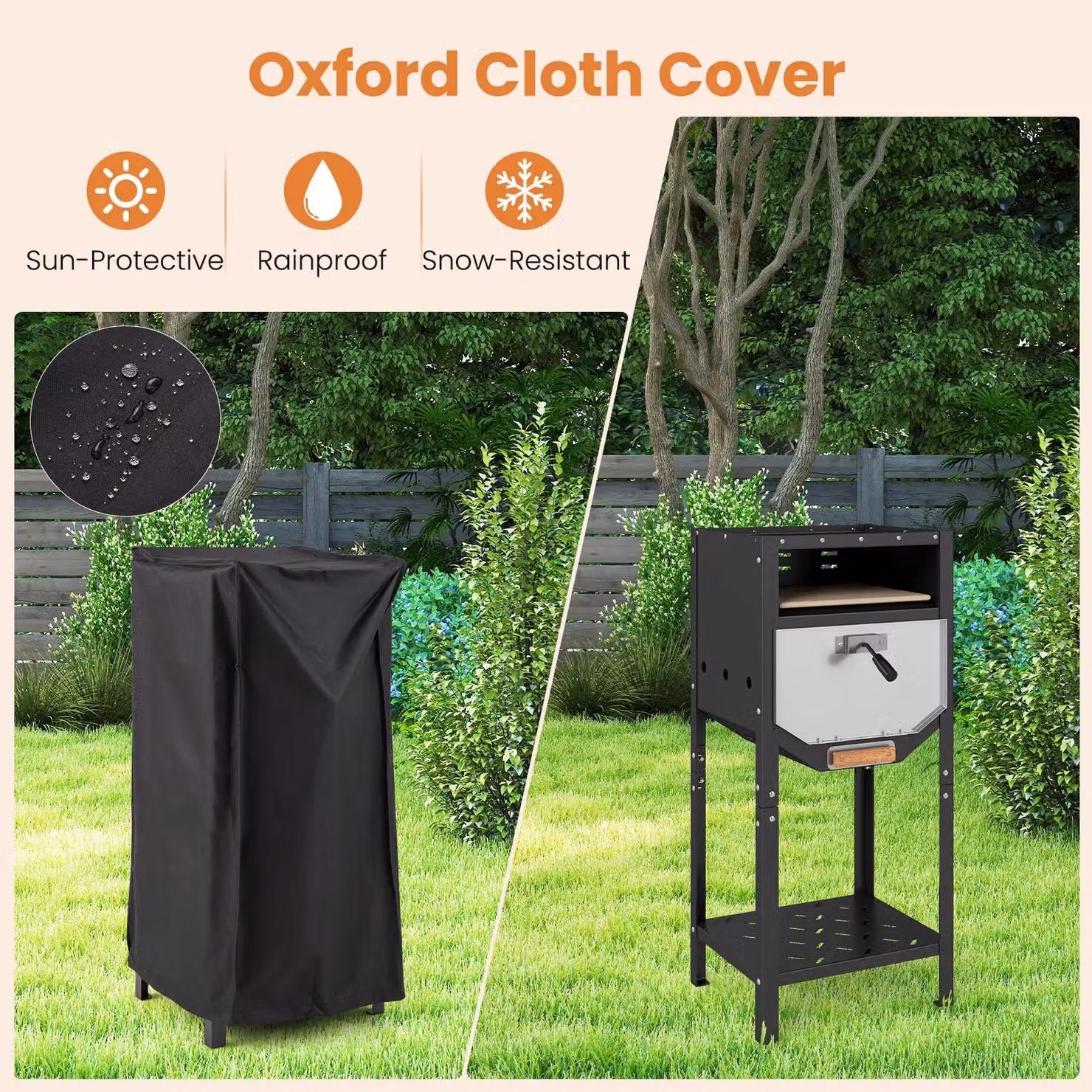 Costway Black Freestanding Wood-Fired Outdoor Pizza Oven – 4