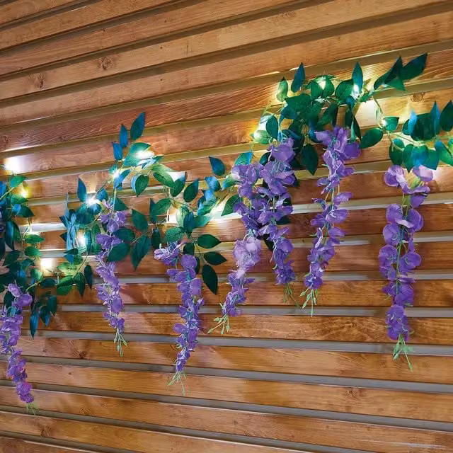 Gainsborough Solar Purple Wisteria Garland with 20 Warm White LEDs, L180cm