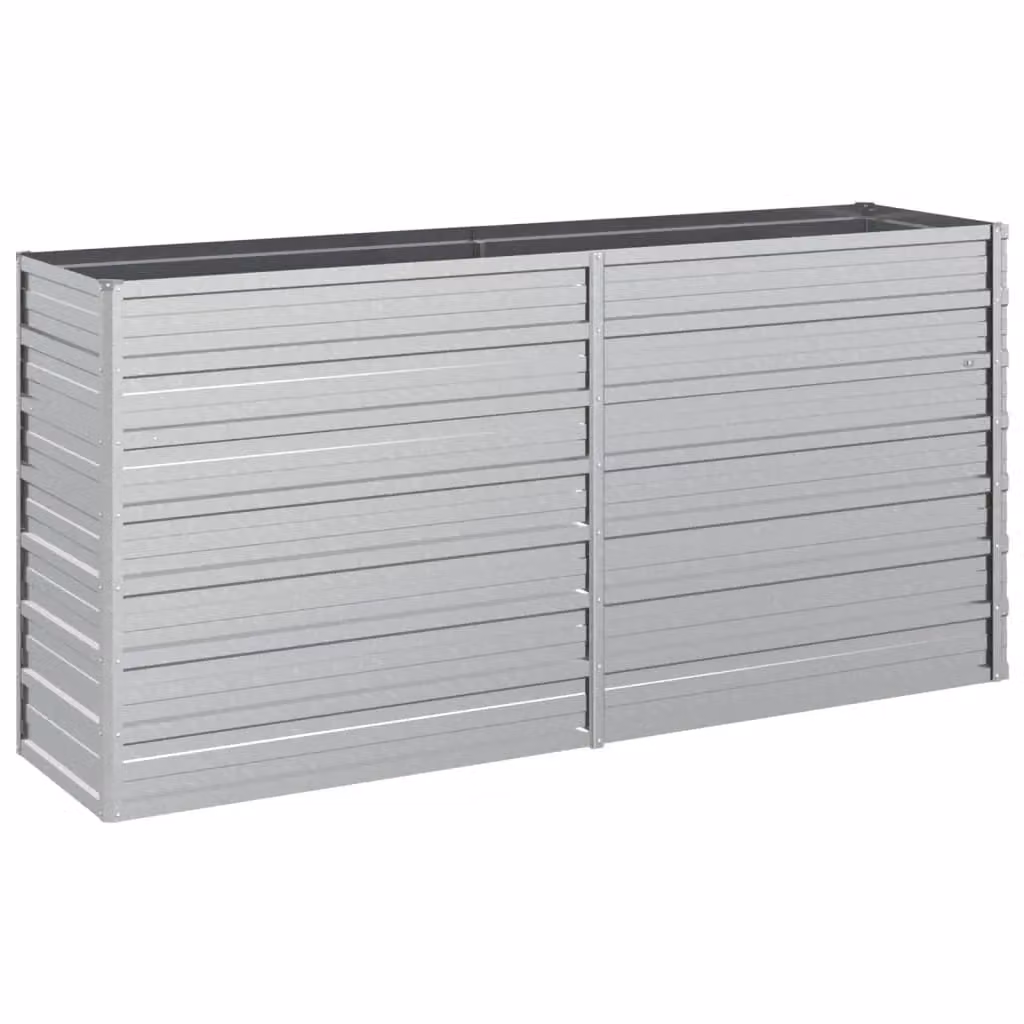 Berkfield Home Garden Galvanised Steel Raised Bed in Silver, W/D/H: 160 x 40 x 77 cm – 2