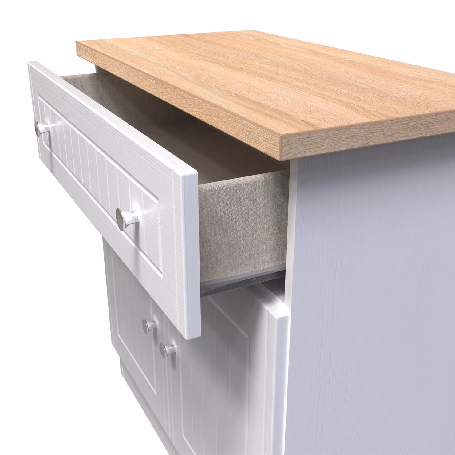 Ready Assembled 2 U Norton White 1 Drawer 2 Door Sideboard – 2