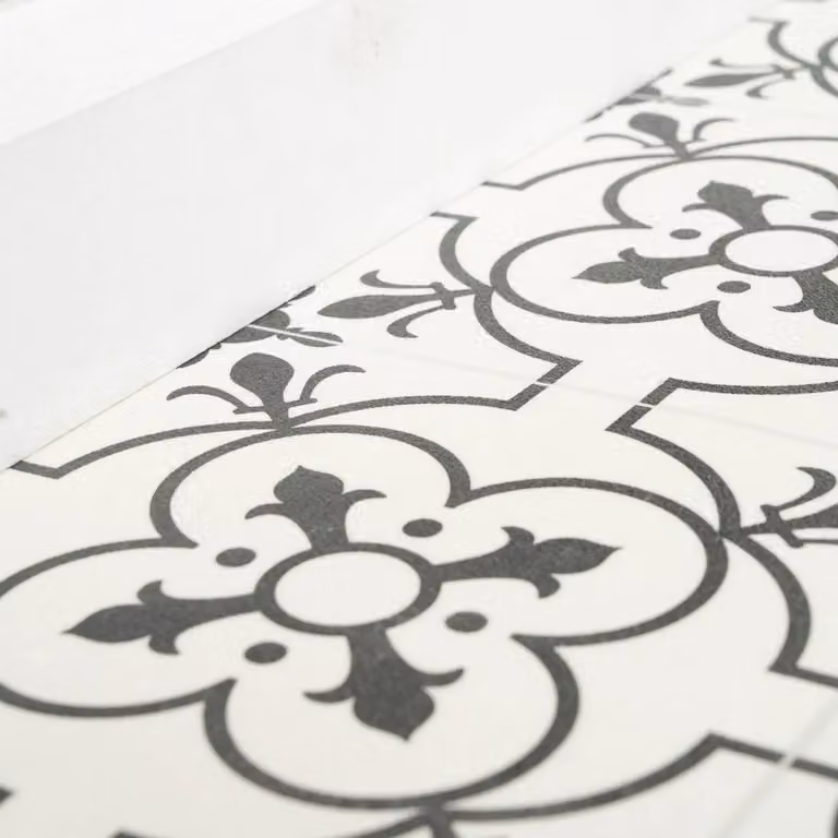 Envy Grey Designer Effect Textile Backed Vinyl Flooring Sheet in Cream, W: 400 cm, L: 600 cm