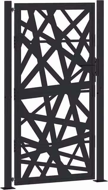 Berkfield Black Steel Garden Gate, W: 105 cm, H: 180 cm – 1