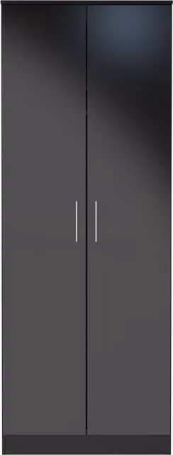 Ready Assembled 2 U Cornwall 2 Door Wardrobe in Black