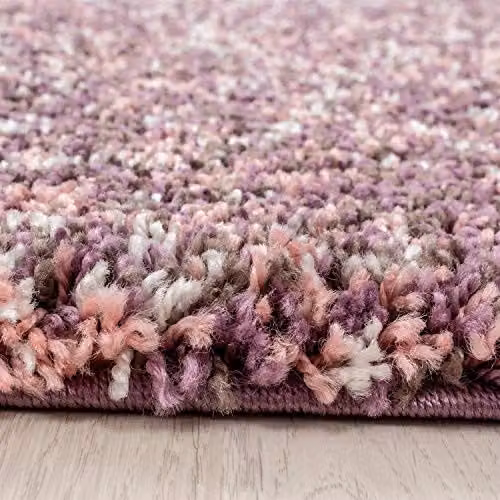 Bravich Pink Abstract Modern Shaggy Rug, W/D/H: 110 x 60 x 1 cm – 3