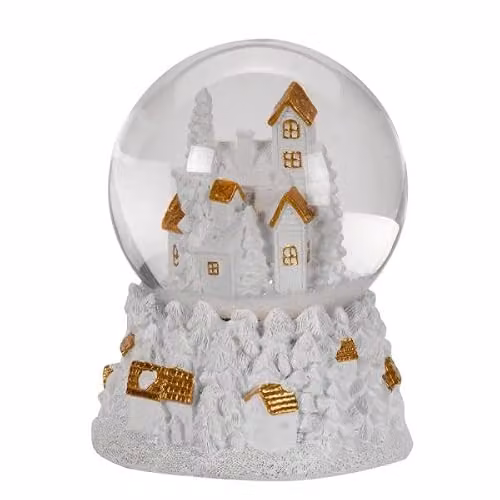 Three Kings Musical Christmas Village Auto Swirling Snow Globe with Colour Changing LEDs, Height: 18 cm – 2