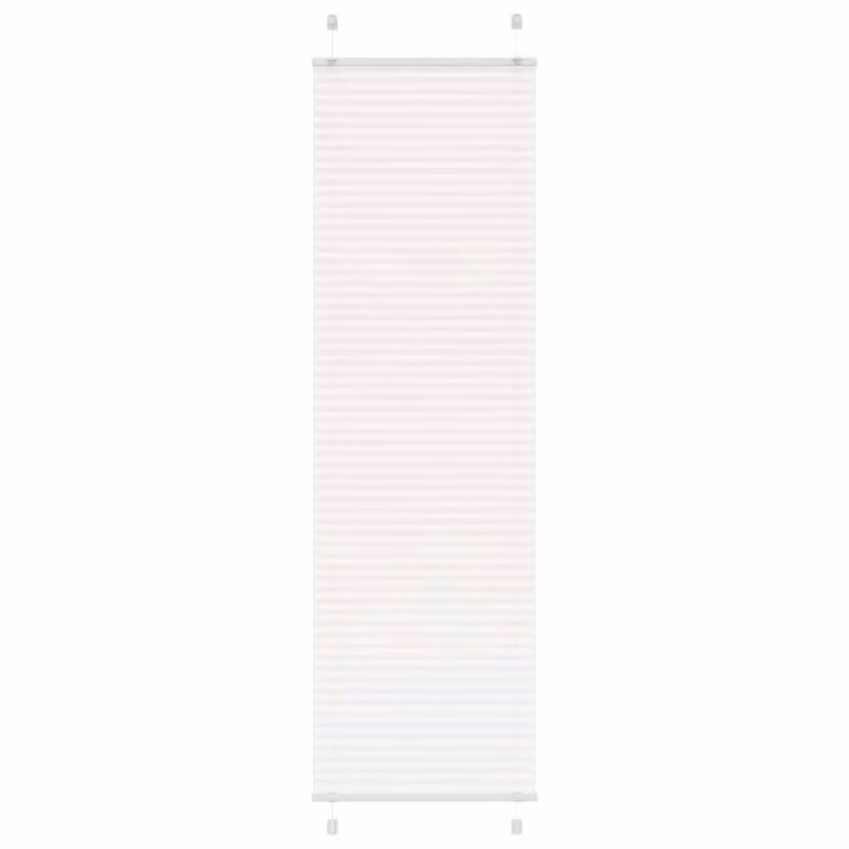 Berkfield Home White Single Pleat Polyester Fabric Blind W: 55 cm, H: 200 cm
