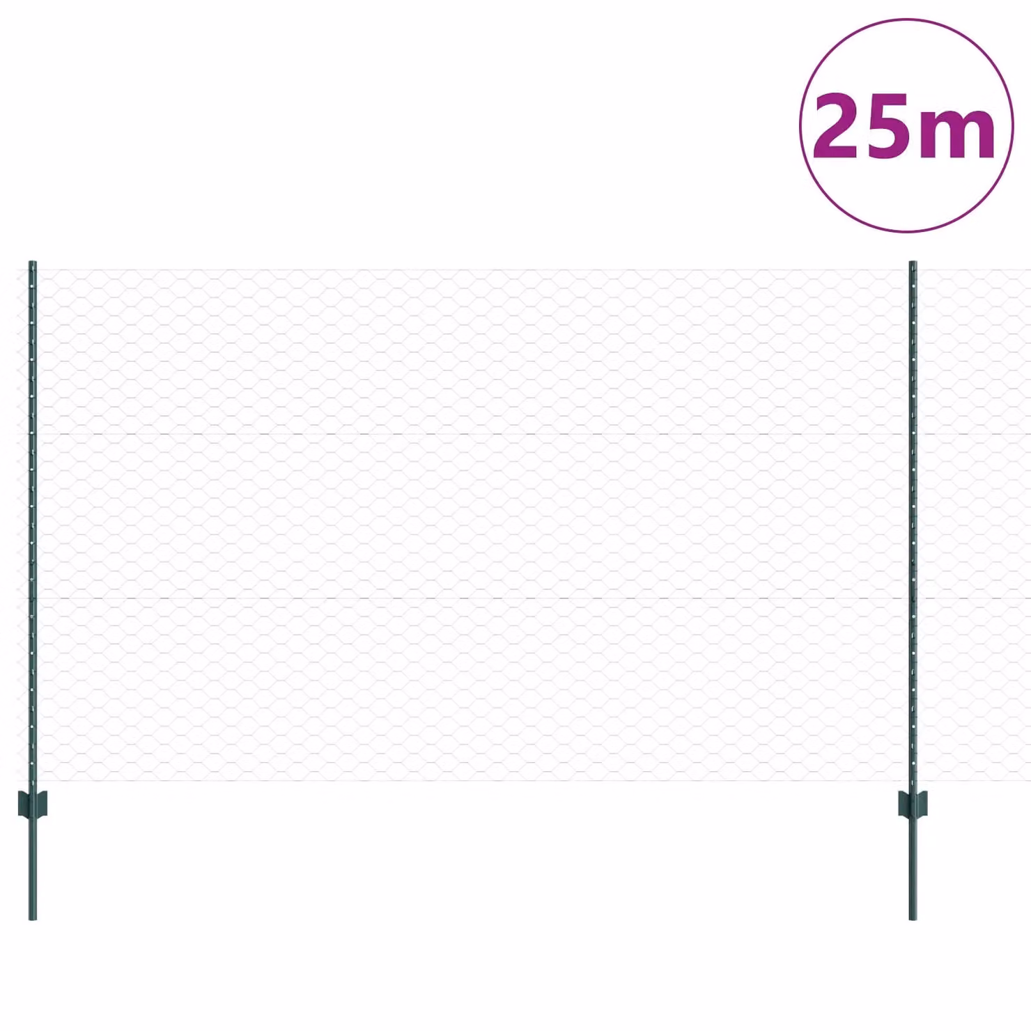 Berkfield Home Green Steel U-Channel Fence Posts, 5 Pieces, Height: 140 cm – 2