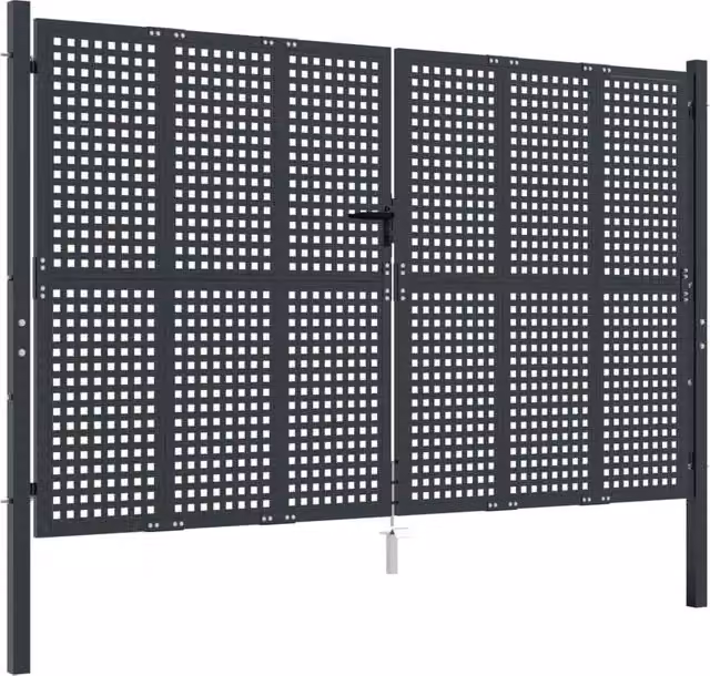 Berkfield Home Steel Wire Mesh Garden Gate in Anthracite, W: 300 cm, H: 250 cm – 1