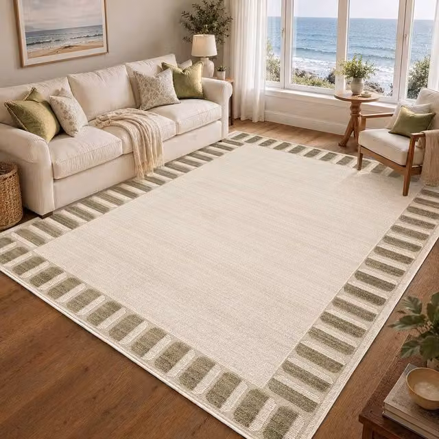 Livabliss Fifth Avenue Deco Border Rug in Grey and Beige, W/D/H: 153 x 220 cm – 1