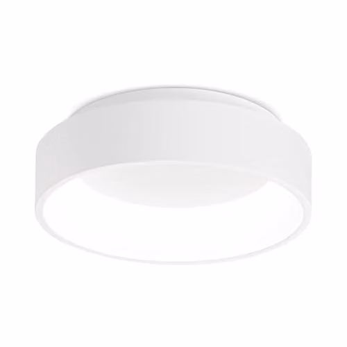 Ideal Lux Ziggy Round LED Semi Flush Ceiling Light, White, Diameter: 30 cm, 3000K Warm White
