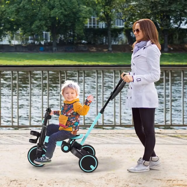 FableKids 7-in-1 Modular Kids Tricycle and Balance Bike, Blue