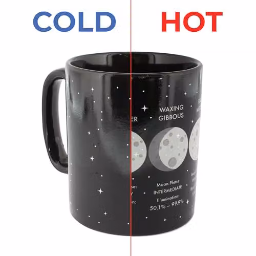 Ginger Fox Moon Phase Heat Change Ceramic Mug in Black and Multicolour – 2
