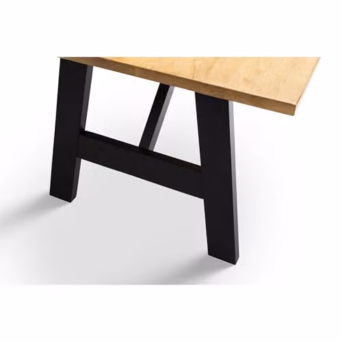 Julian Bowen Hockley Rectangular Trestle Dining Table in Black and Oak, W/D/H: 190 x 73.5 x 75 cm – 2