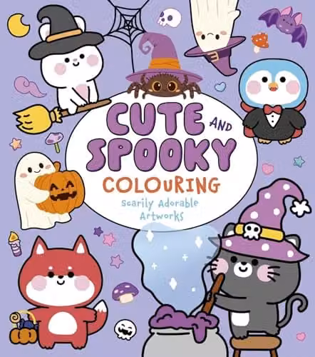 Arcturus Cute and Spooky Colouring: Scarily Adorable Artworks Multicolour Paper Book – 1