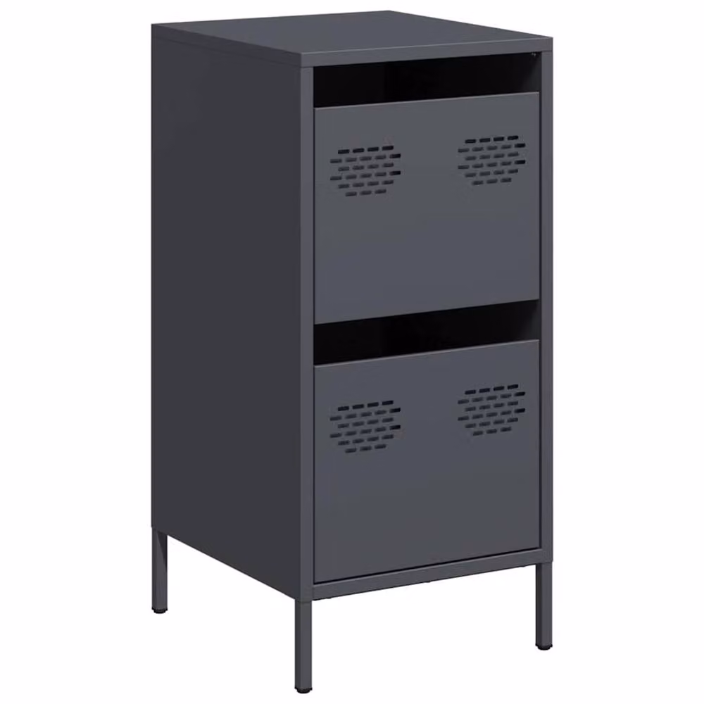 Berkfield Home Anthracite Sideboard in Matt Charcoal Metal, W/D/H: 35 x 39 x 73.5 cm – 2