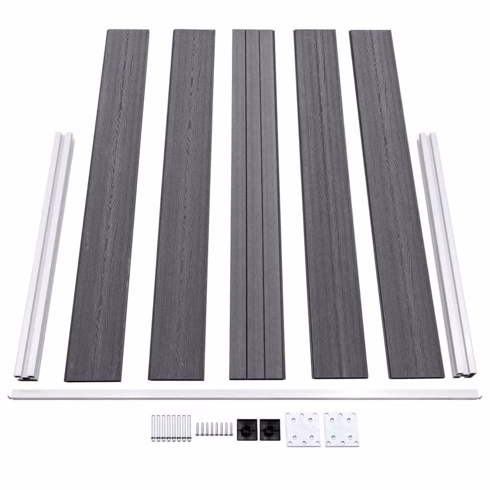 Berkfield Home Durable WPC Garden Fence, Grey, W: 526 cm, H: 106 cm – 5